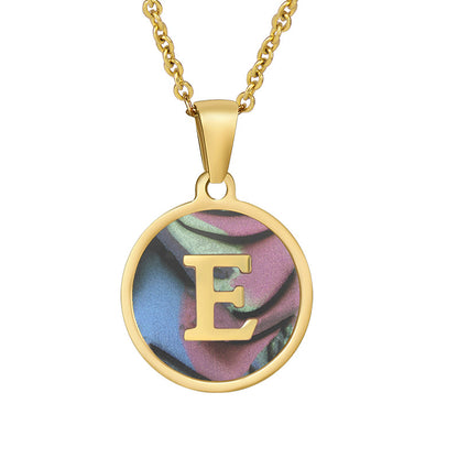 Fashion Round Letter Stainless Steel Plating Necklace