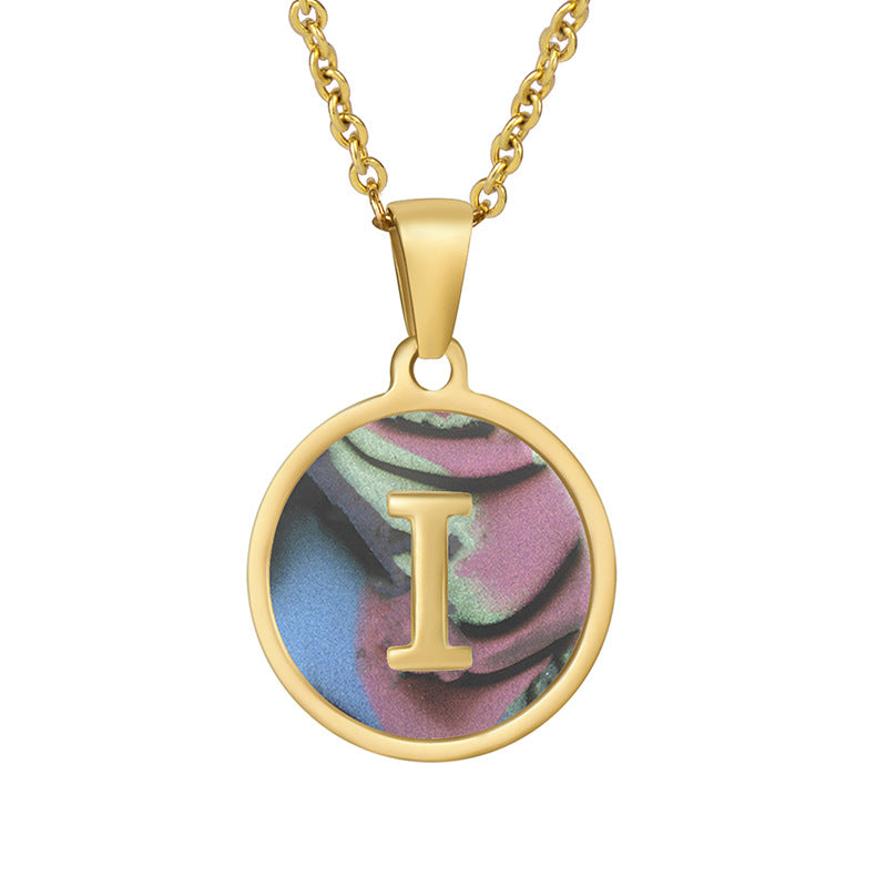 Fashion Round Letter Stainless Steel Plating Necklace