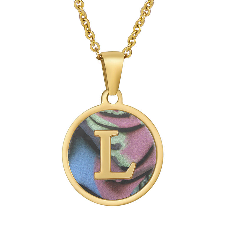 Fashion Round Letter Stainless Steel Plating Necklace