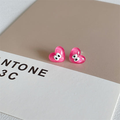 Cartoon Style Heart Shape Flower Lightning Plastic Resin Epoxy Women's Ear Studs 1 Pair