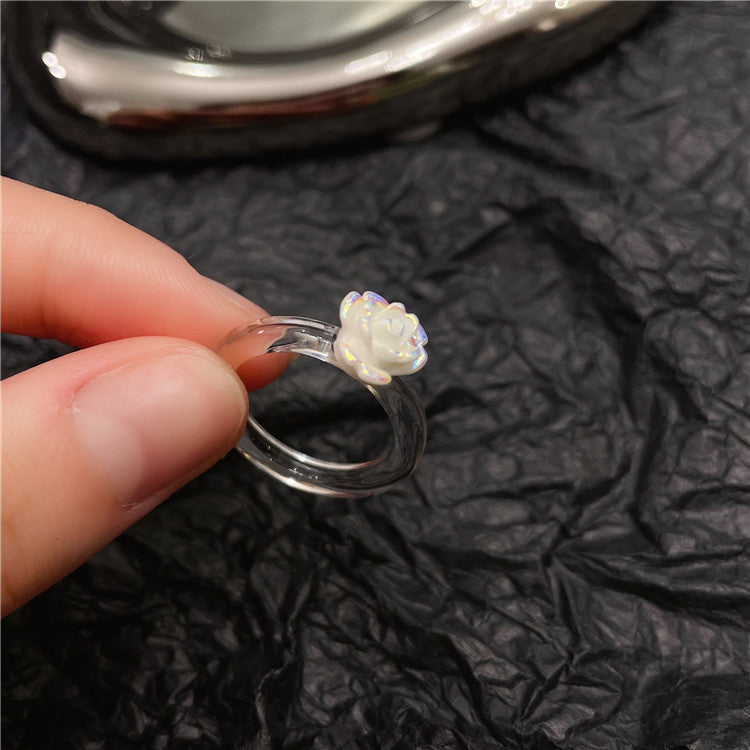 Fashion Star Heart Shape Flower Plastic Resin Women's Rings