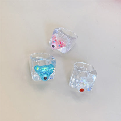 Fashion Geometric Transparent Arylic Women's Rings