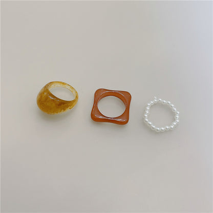 Fashion Geometric Transparent Arylic Women's Rings