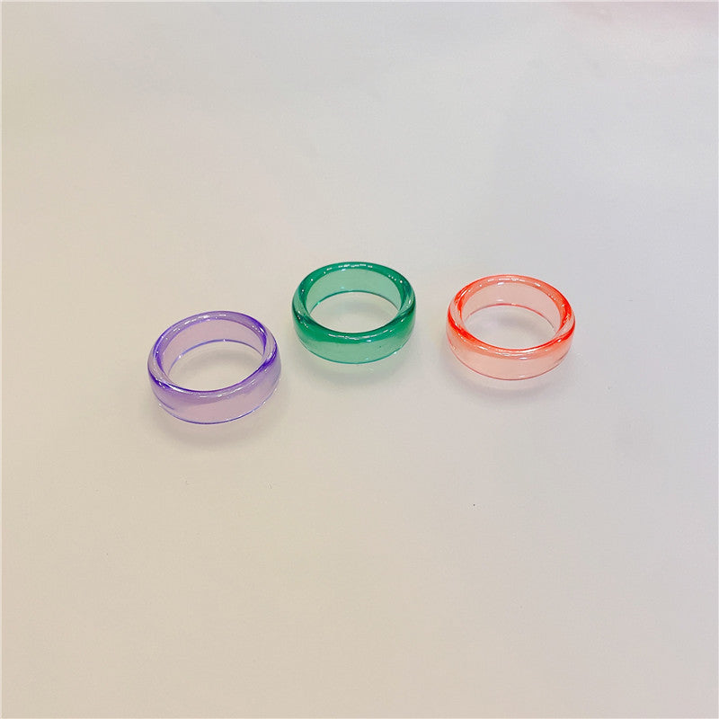 Fashion Geometric Transparent Arylic Women's Rings