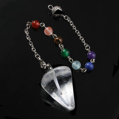 Fashion Hexagonal Pyramid Stone Beaded Pendant Necklace 1 Piece