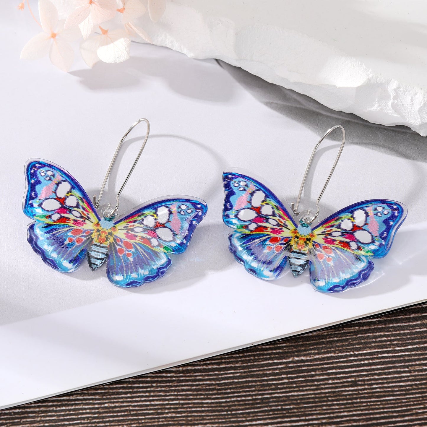 Ethnic Style Butterfly Plastic Resin Women's Drop Earrings 1 Pair