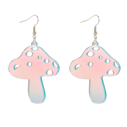 Simple Style Love Flower Mushroom Arylic Laser Women's Dangling Earrings 1 Pair