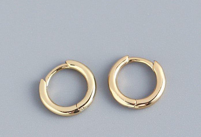 1 Pair Simple Style Round Plating Sterling Silver Hoop Earrings