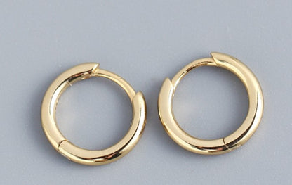 1 Pair Simple Style Round Plating Sterling Silver Hoop Earrings