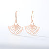 Fashion Leaf Fan-shaped Semi-circular Stainless Steel Earrings