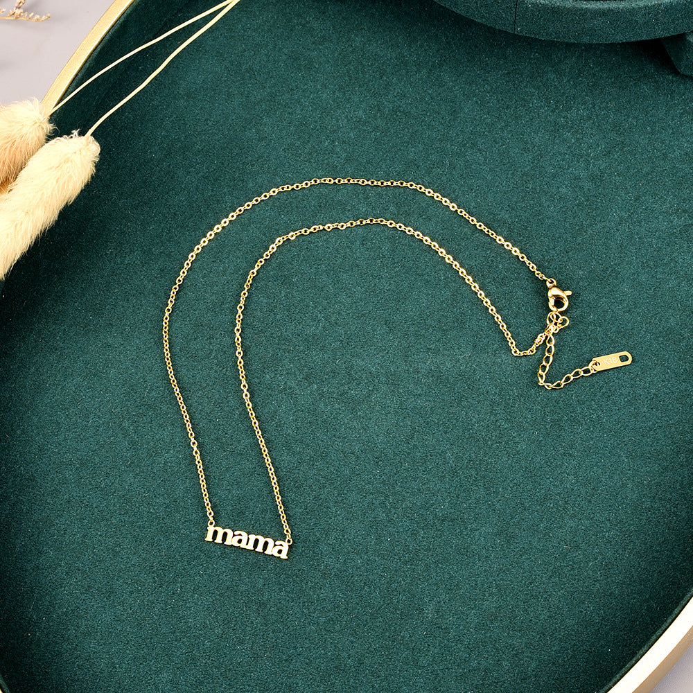 Simple Style Letter Titanium Steel Gold Plated Pendant Necklace 1 Piece