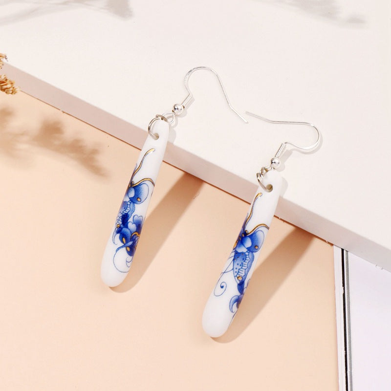 Ethnic Style Geometric Ceramics Women's Drop Earrings 1 Pair