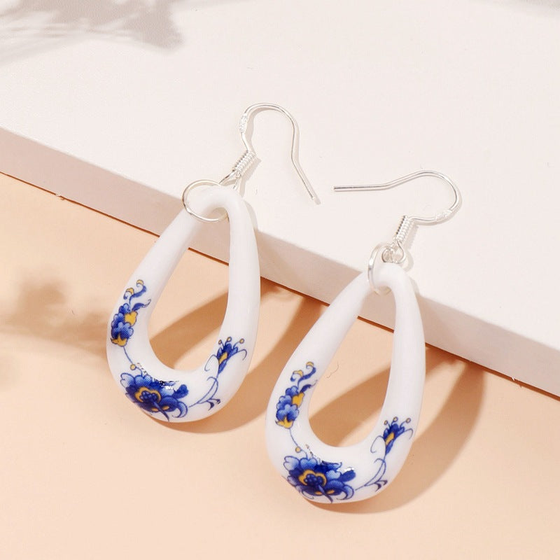 Ethnic Style Geometric Ceramics Women's Drop Earrings 1 Pair