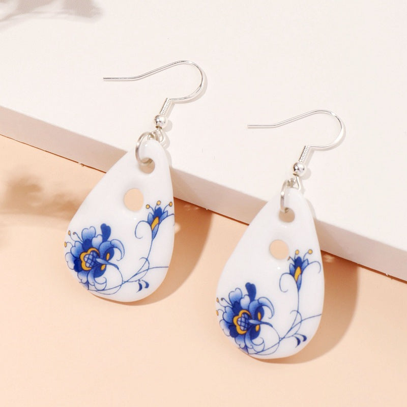 Ethnic Style Geometric Ceramics Women's Drop Earrings 1 Pair