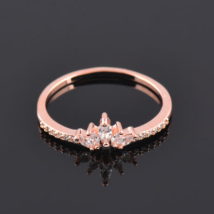 Fashion Crown Alloy Plating Inlay Rhinestones Women's Rings 1 Piece