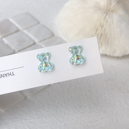 Cute Bear Synthetic Resin Women's Ear Studs 1 Pair