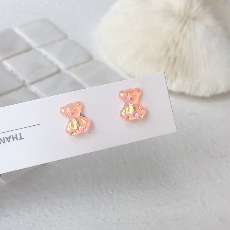 Cute Bear Synthetic Resin Women's Ear Studs 1 Pair