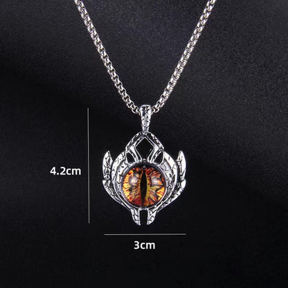 Retro Geometric Stainless Steel Inlay Artificial Gemstones Pendant Necklace 1 Piece