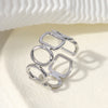 Fashion Geometric Stainless Steel Plating Open Ring