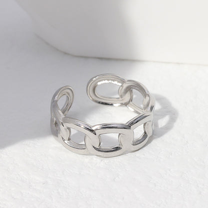 Fashion Geometric Stainless Steel Plating Open Ring