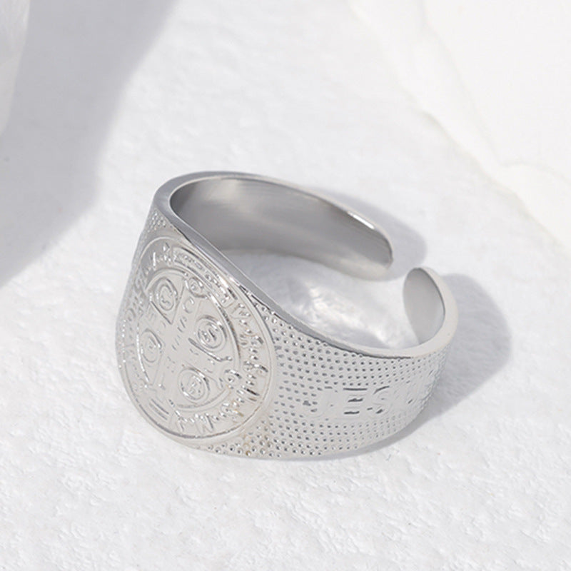 Fashion Geometric Stainless Steel Plating Open Ring