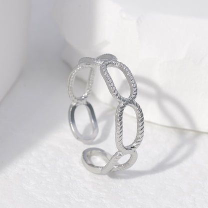 Fashion Geometric Stainless Steel Plating Open Ring