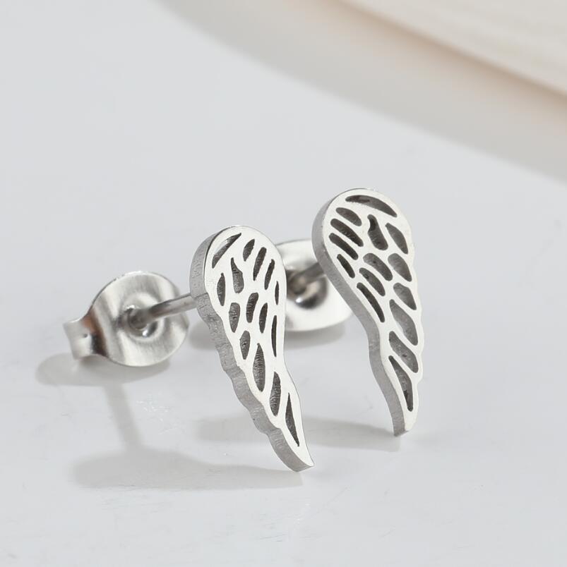 Fashion Wings Titanium Steel Plating Ear Studs 1 Pair