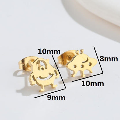 1 Pair Simple Style Animal Titanium Steel Ear Studs