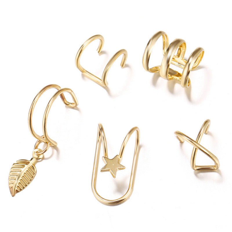 1 Set Fashion Leaf Alloy Plating Women's Ear Clips