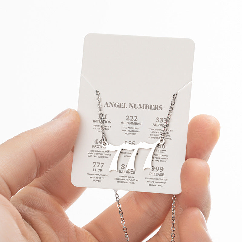 Simple Style Number Stainless Steel Plating Pendant Necklace