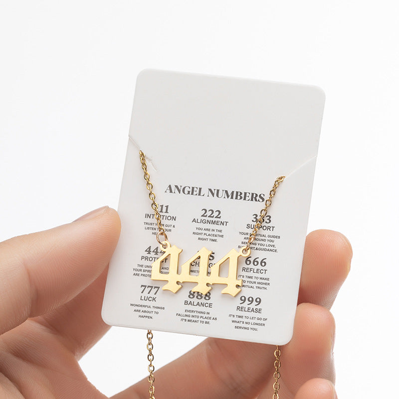 Simple Style Number Stainless Steel Plating Pendant Necklace