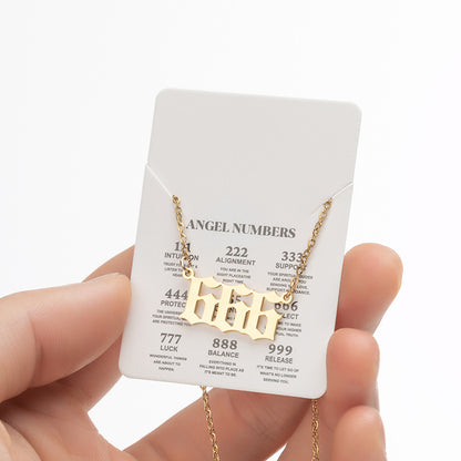 Simple Style Number Stainless Steel Plating Pendant Necklace