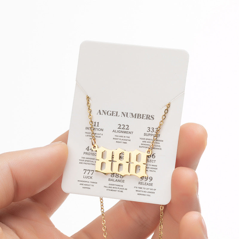 Simple Style Number Stainless Steel Plating Pendant Necklace