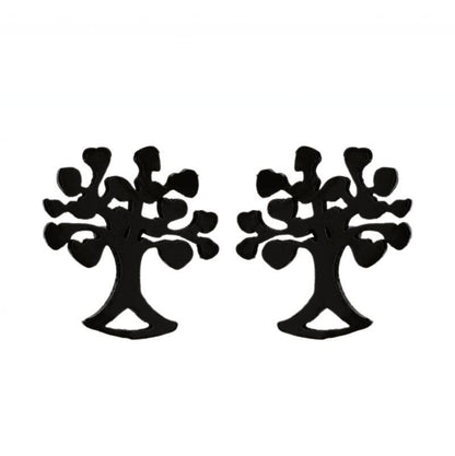 Simple Style Plant Stainless Steel Plating Ear Studs 1 Pair