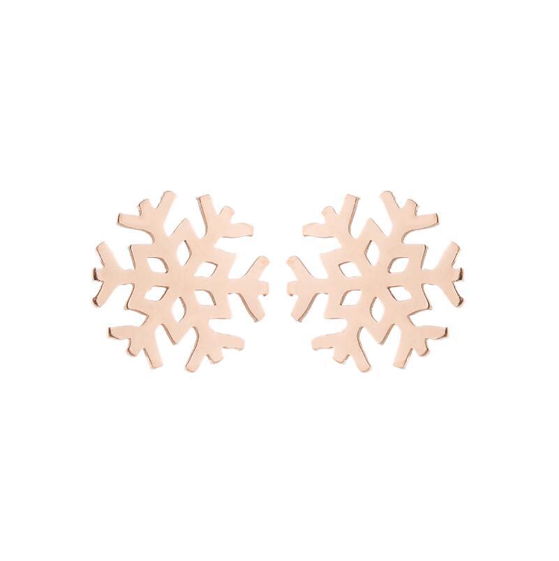 Fashion Snowflake Stainless Steel Plating Ear Studs 1 Pair