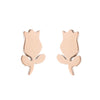 Simple Style Plant Stainless Steel Plating Ear Studs 1 Pair