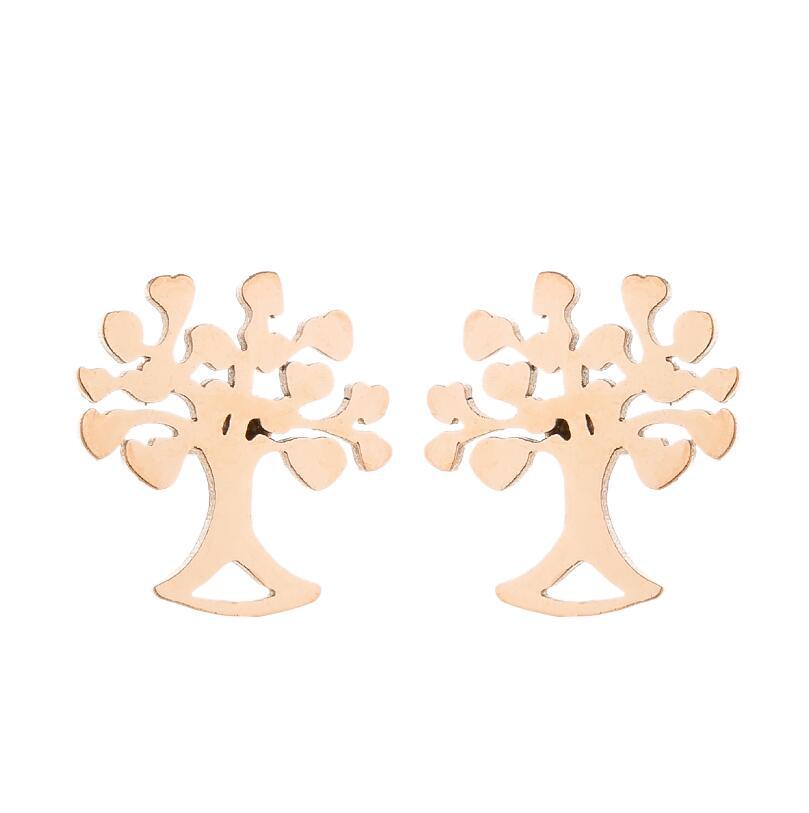 Simple Style Plant Stainless Steel Plating Ear Studs 1 Pair