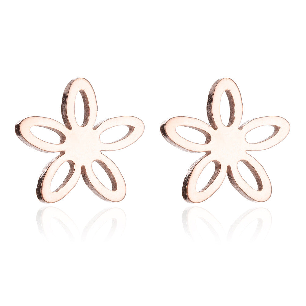 Fashion Snowflake Stainless Steel Plating Ear Studs 1 Pair