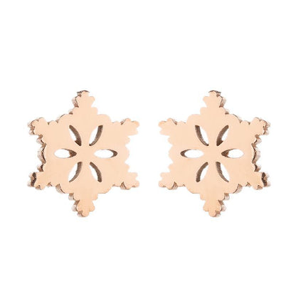 Fashion Snowflake Stainless Steel Plating Ear Studs 1 Pair