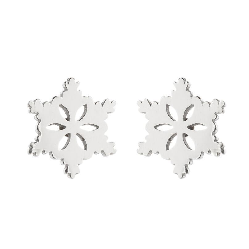 Simple Style Plant Stainless Steel Plating Ear Studs 1 Pair