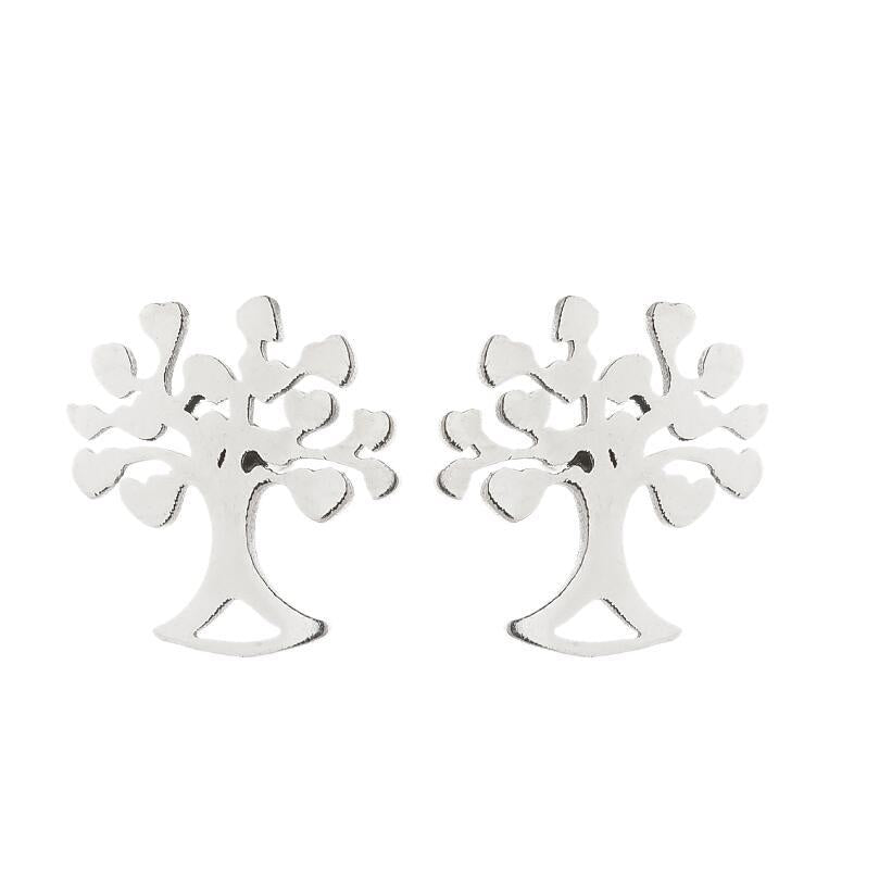 1 Pair Simple Style Heart Shape Flower Titanium Steel Ear Studs