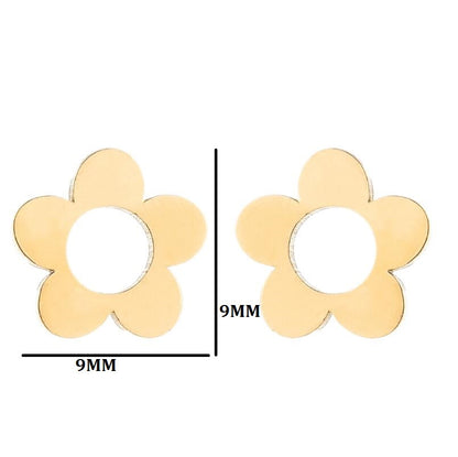 1 Pair Simple Style Heart Shape Flower Titanium Steel Ear Studs