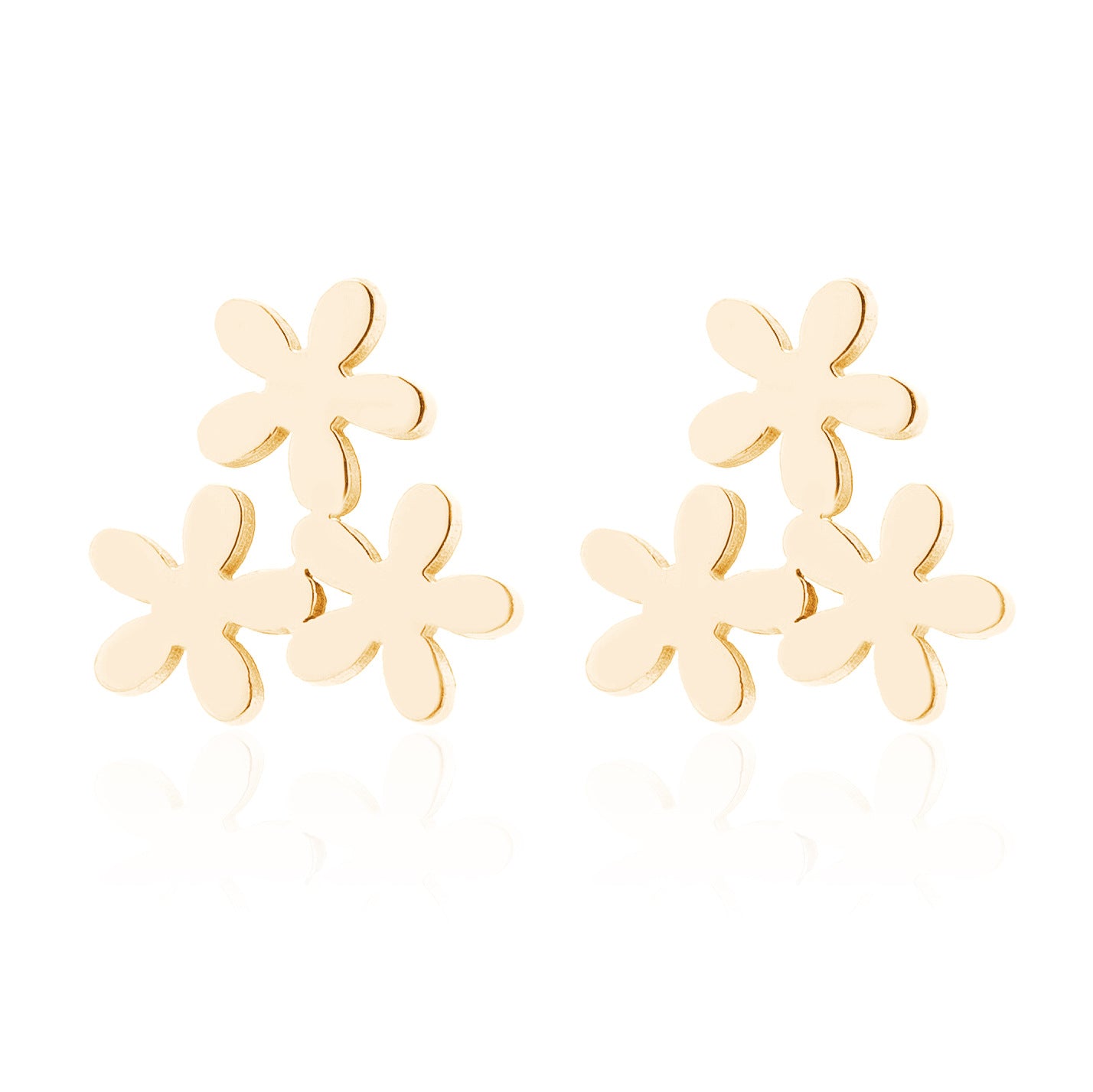 Fashion Snowflake Stainless Steel Plating Ear Studs 1 Pair