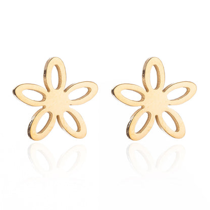 Fashion Snowflake Stainless Steel Plating Ear Studs 1 Pair