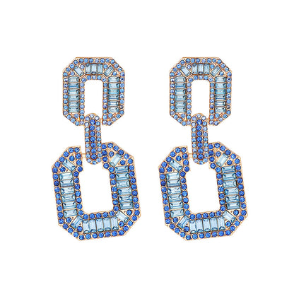 Fashion Square Alloy Rhinestones Women's Drop Earrings 1 Pair