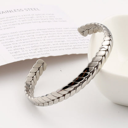 Fashion Geometric Stainless Steel Plating Bangle