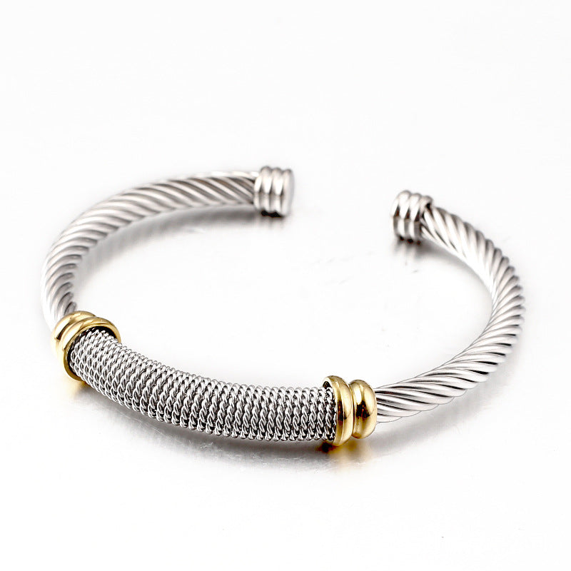 Fashion C Shape Stainless Steel Plating Bangle