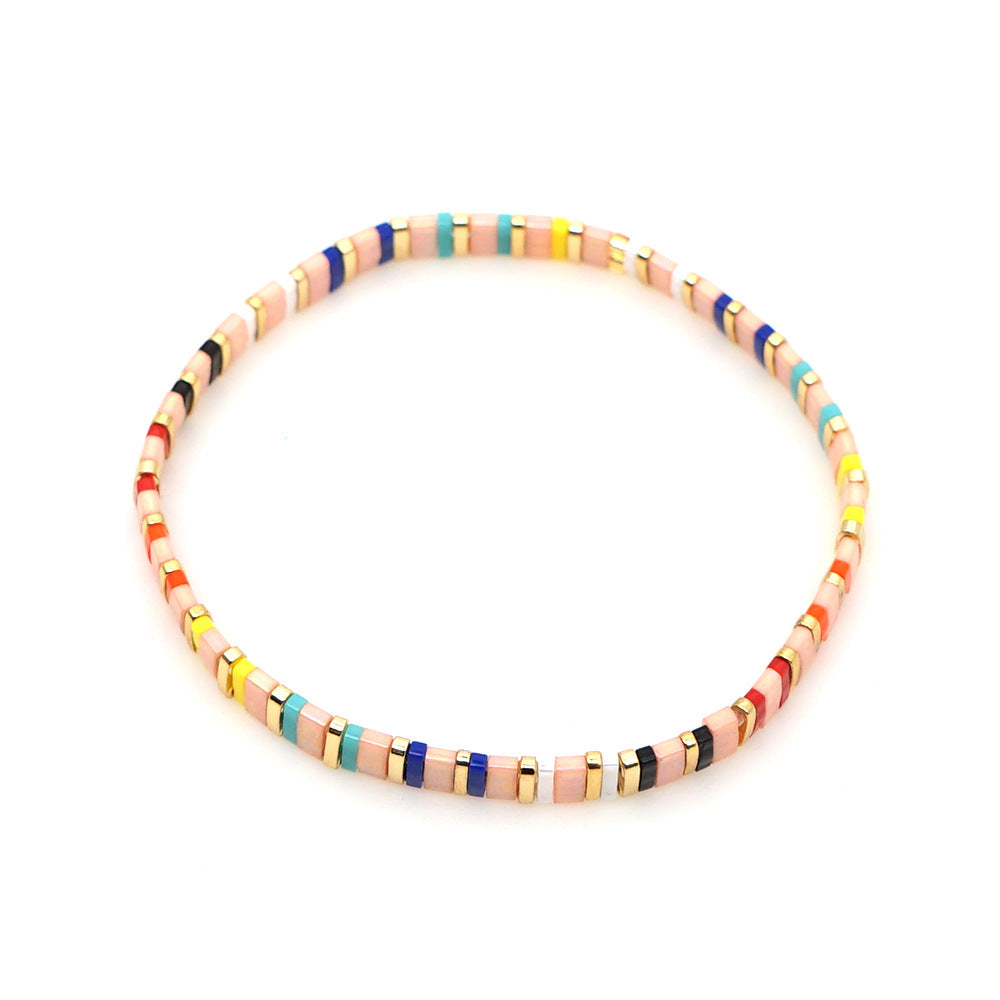 Rainbow Style Fashion Beach Bohemian Bracelet Imported Tila Beaded Jewelry Wholesale Gooddiy