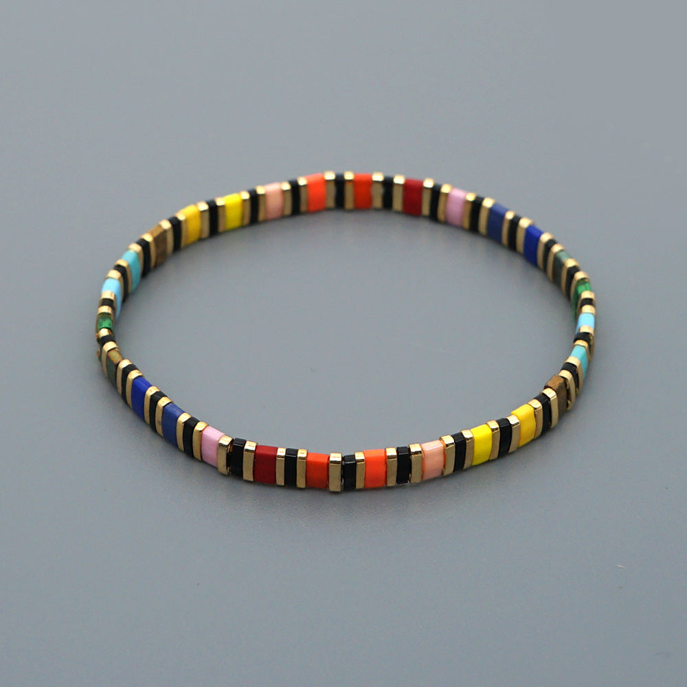Rainbow Style Fashion Beach Bohemian Bracelet Imported Tila Beaded Jewelry Wholesale Gooddiy