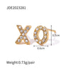 Fashion Letter Stainless Steel Plating Artificial Diamond Earrings 1 Pair